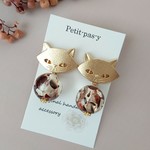 おおぶり 猫ピアス/イヤリング