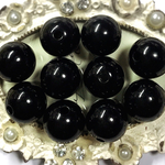【15個】16mm  アクリルビーズ    ブラック    大ぶりピアス・イヤリングに♡