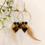 ♡再販！フェザーとべっ甲のフープピアス♡