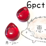 （6個）大きめドロップチェコビーズ（シャムルビー）