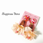 カラーシェル⋈*｡ﾟflowerウッド大ぶりイヤリング