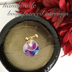 【べっ甲風の軟骨ピアス】ボディピアス ボディピ 軟骨 トラガス ヘリックス コンク へそピ