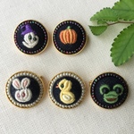 【受注制作】刺繍ミニブローチ ハロウィン＆キュートアニマル