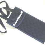 首かけ用ハーモニカ入れ　キルティング紺リボン