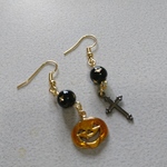 送料無料ハロウィンピアス(かぼちゃ)