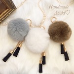 秋冬♡タッセル×ラビットファーのバッグチャーム