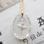 ・:*:・華音さまご予約品・:*:・ヴィンテージガラス　ネックレス　バレリーナ