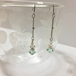 ひし形スワロのピアス☆黄緑