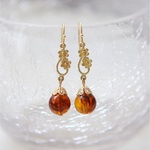 イスラエルのアネッタ～フラワーＤとドイツ製べっ甲丸10♡ピアス・イヤリング♪【K18フック対応♪】