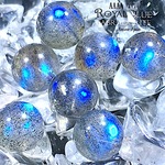 【極透明!!輝結晶✧】ロイヤルブルーシラーラブラドライト・AAAAランク✧【全石ブルーシラーとシャイニーレッセンス入り!!】約7.5〜8ｍｍ珠【１石】セット【マダガスカル産】