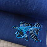 SALE   金魚が泳ぐ紬の名古屋帯　～帯リメイク～