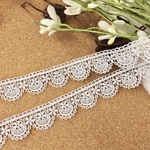 ＊再入荷＊丸模様 お花 ケミカルレース ブレード 白 BK170818 ハンドメイド 手芸 素材 材料 DIY