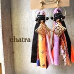 再販2＊新作♡Halloween color＊star neonorange＊タッセルイヤリング♡