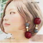 No.749 アシメ✩︎⡱ボーダーのおしゃれピアス