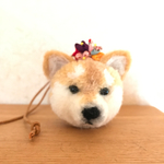 【再販】ミニ♡柴犬ぽんぽん チャーム(赤柴) 動物ぽんぽん 犬ぽんぽん