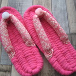 布ぞうり：綿タオル地２４ｃｍ/pinkダマスク