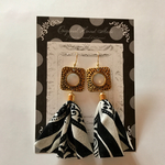 【再販✩】モノトーン柄タッセル✱ロングピアス