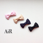 2コセット♡エンボスドットリボンのシリコンヘアゴムセット for KIDS&BABY