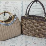 ＊＊ゆう様専用＊＊＜エコクラフト＞ミニかごバッグ（あずま袋付き）＆まつばよろい編みのかごバッグ＆あずま袋３枚