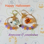 🎃かぼちゃんとオバケくんのフープピアス👻