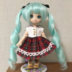 オビツ11サイズ　セーラーワンピース/赤チェック