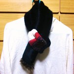 値下げ↓　手ぬい　フェイクファーのミニマフラー