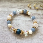 ブルー クラッククリスタル / 天然石 パワーストーン シンプル ブレスレット ブレス