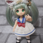 ケモ耳へドレ付き セーラー襟ワンピース A■オビツ11