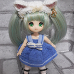 ケモ耳へドレ付きセーラー襟ワンピース B ■オビツ11