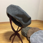 ミニ千鳥格子の秋冬ベレー帽