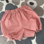  くるみボタン かぼちゃパンツ　80～90ｃｍ　ピンク チェック