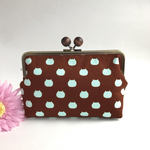 ayanoohinata様オーダー品 ねこたま(チョコミント)　 ＊︎がま口通帳入れ&化粧ポーチ＊