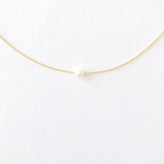 一粒パールのシンプルネックレス