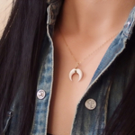[14kgf] Crescent amulet necklace : 45cm