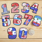 アイロンワッペン アップリケ　手芸　 数字　国旗　０～９　１０枚セット