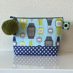 【SALE】￥2500→1500 ポンポンのマチ付きポーチ（腕時計）