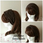 【SENAO様専用】親子ペア＋キッズ用*アラン模様ニットターバン*2wayヘアバンド