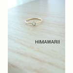 スワロフスキー【クリスタル】華奢リング：ゴールド