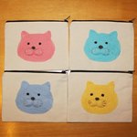【猫ちゃんポーチ】　猫ポーチ　水色・ブルー