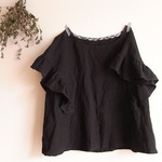 1787annko様専用　LINEN フリルチュニック　size FREE