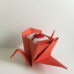 リングピロー＊和鶴＊紅【再販受注制作】