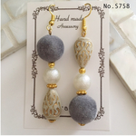 No.758 上品✧︎フロッキーボール ピアス