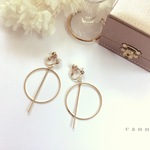 メタルバー＆サークルイヤリング/ピアス