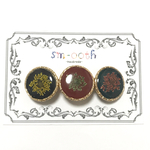 秋色三色バレッタ  黒＊あずき色＊深緑