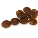 天然石風 アクリルビーズ コイン ブラウン