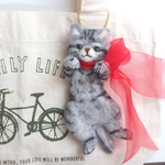 一緒にお出かけ♪猫マスコット　アメショ☆羊毛