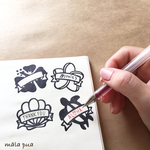 書き込むHawaiianはんこ(消しゴムはんこ)