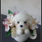 ＊ティーカッププードル×花　置物＊