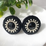 mkk1126様専用ページです。♡まんまるいビーズ刺繍イヤリング（ブラック）