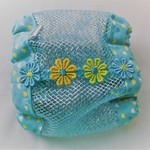 スヌード★kirakiraメッシュ&花刺繍B／ブルー（小型犬用）